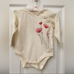 Baby Gap Girl 6-12 Months One-piece Flower Embroided Pink Baby Toddler